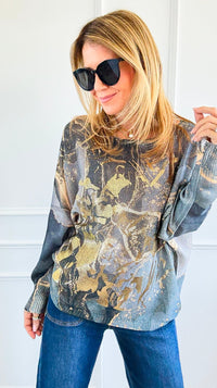 Abstract Shadows Italian St Tropez Sweater-140 Sweaters-Italianissimo-Coastal Bloom Boutique, find the trendiest versions of the popular styles and looks Located in Indialantic, FL