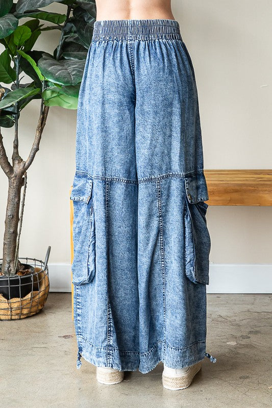Mineral Washed Cargo Pants-170 Bottoms-Oli & Hali-Coastal Bloom Boutique, find the trendiest versions of the popular styles and looks Located in Indialantic, FL