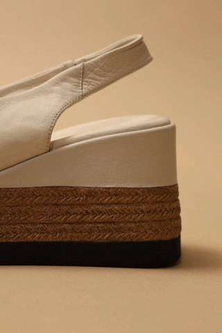 Agnesa Leather Espadrille Sandal - White