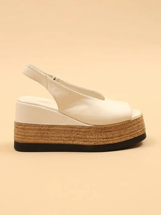Agnesa Leather Espadrille Sandal - White