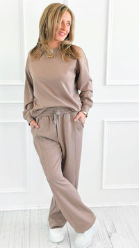 All Day Comfort Scuba Elastic Waist Pant- Cocoa-100 Pants-Zenana-Coastal Bloom Boutique, find the trendiest versions of the popular styles and looks Located in Indialantic, FL