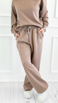 All Day Comfort Scuba Elastic Waist Pant- Cocoa-100 Pants-Zenana-Coastal Bloom Boutique, find the trendiest versions of the popular styles and looks Located in Indialantic, FL