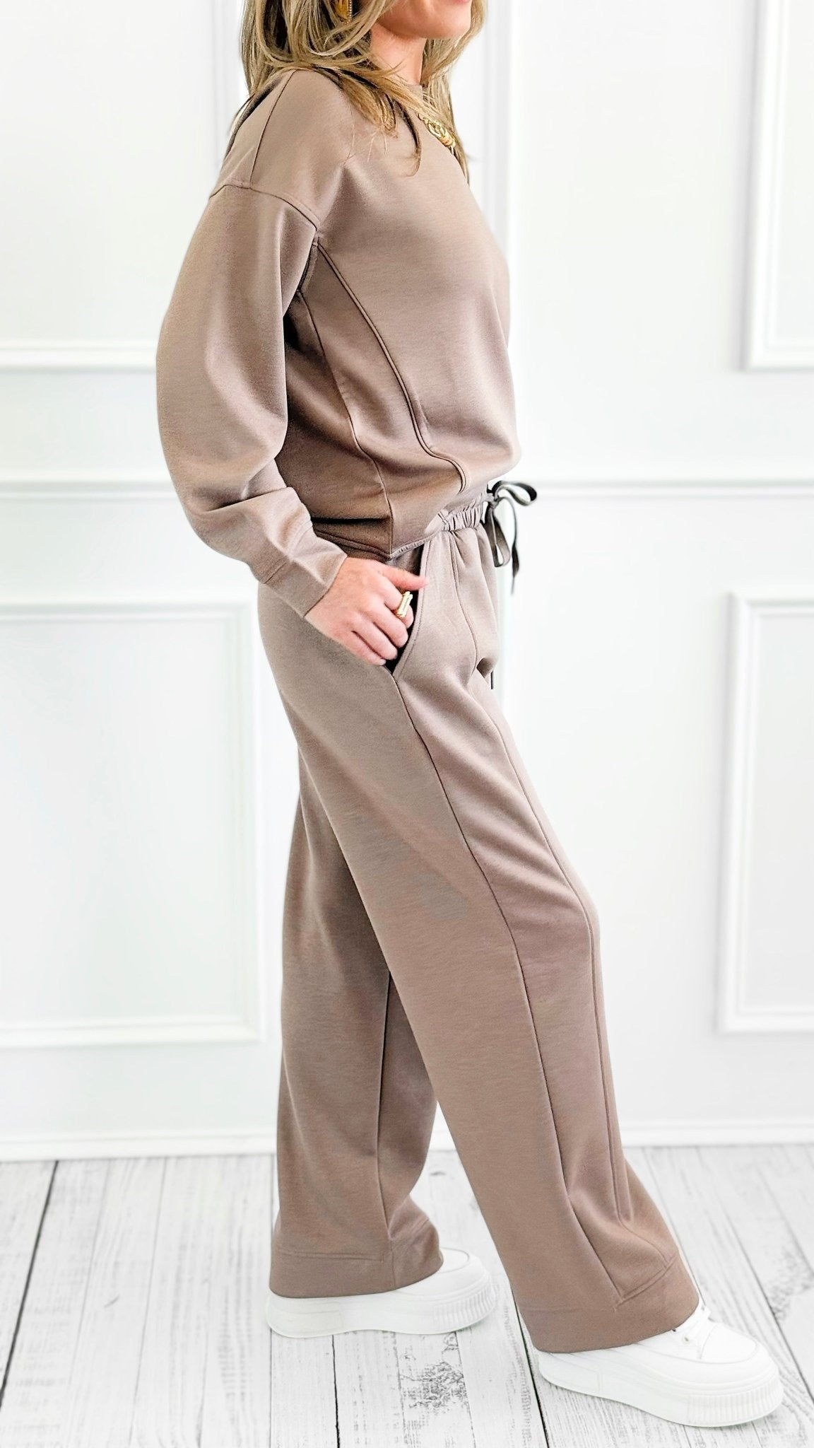 All Day Comfort Scuba Elastic Waist Pant- Cocoa-100 Pants-Zenana-Coastal Bloom Boutique, find the trendiest versions of the popular styles and looks Located in Indialantic, FL
