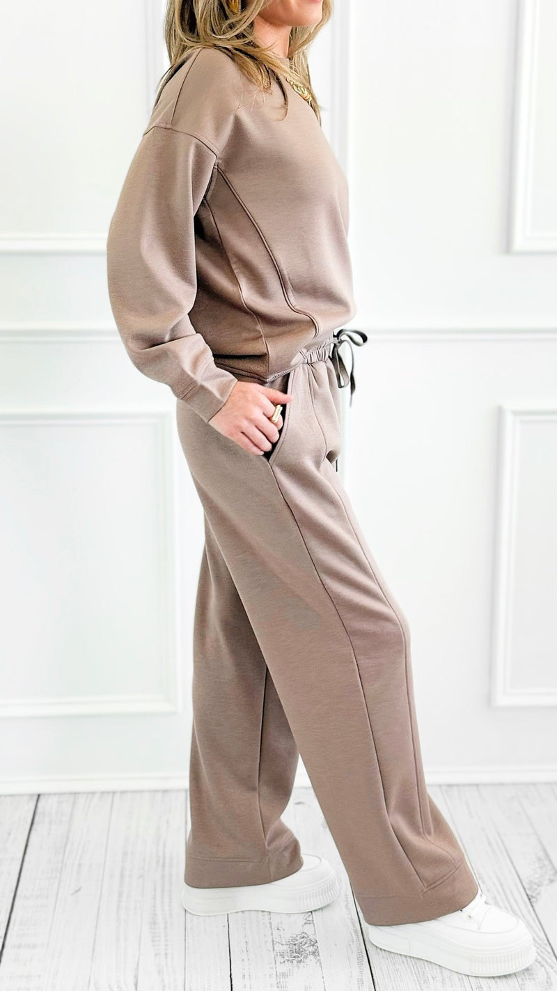 All Day Comfort Scuba Elastic Waist Pant- Cocoa-100 Pants-Zenana-Coastal Bloom Boutique, find the trendiest versions of the popular styles and looks Located in Indialantic, FL