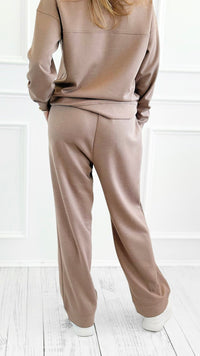 All Day Comfort Scuba Elastic Waist Pant- Cocoa-100 Pants-Zenana-Coastal Bloom Boutique, find the trendiest versions of the popular styles and looks Located in Indialantic, FL