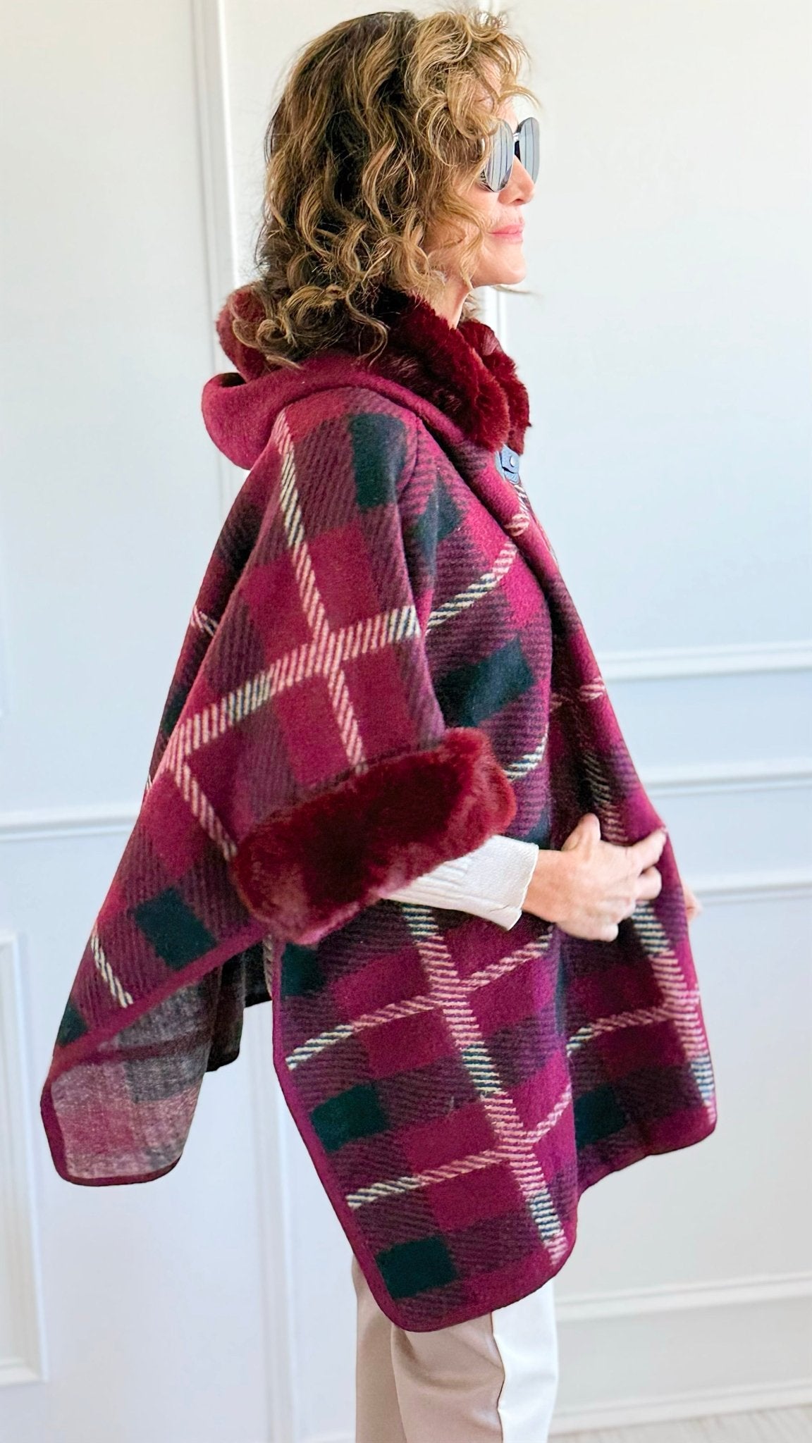 Alpine Glow Hooded Poncho-150 Cardigans/Layers-On Blue-Coastal Bloom Boutique, find the trendiest versions of the popular styles and looks Located in Indialantic, FL