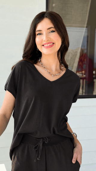 Alys Cotton Italian Top - Chocolate