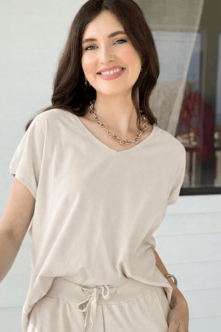 Alys Cotton Italian Top- Ecru