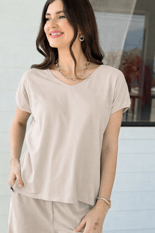 Alys Cotton Italian Top- Ecru