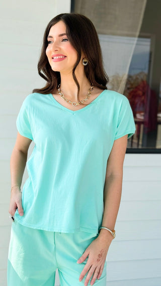 Alys Cotton Italian Top- Mint