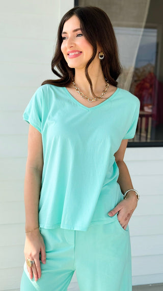 Alys Cotton Italian Top- Mint