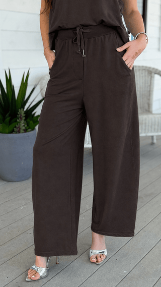 Alys French Terry Italian Pant- Chocolate