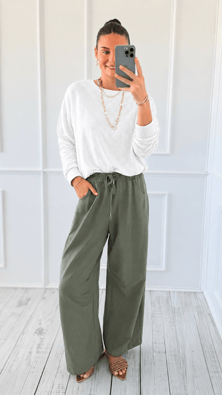 Alys French Terry Italian Pant- Olive