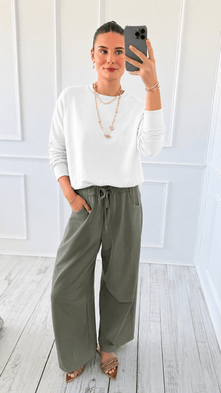 Alys French Terry Italian Pant- Olive