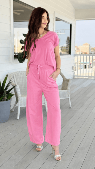Alys French Terry Italian Pant- Pink