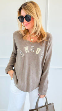 Amour Feline Italian Sweater-140 Sweaters-CRIS S.R.L.-Coastal Bloom Boutique, find the trendiest versions of the popular styles and looks Located in Indialantic, FL