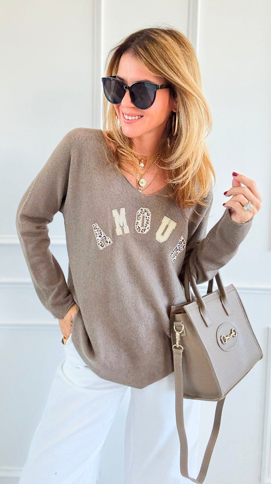Amour Feline Italian Sweater-140 Sweaters-CRIS S.R.L.-Coastal Bloom Boutique, find the trendiest versions of the popular styles and looks Located in Indialantic, FL