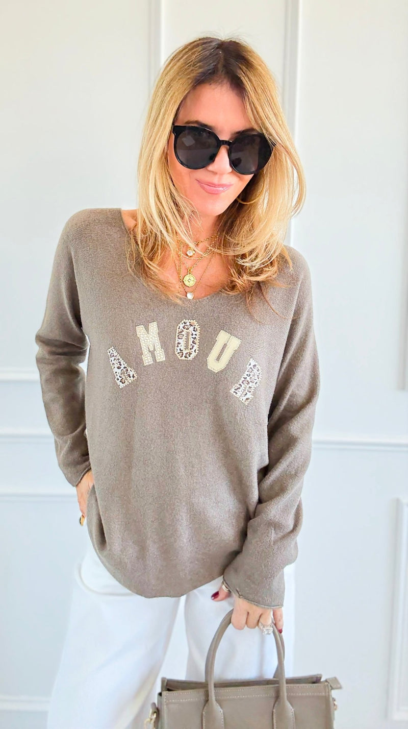 Amour Feline Italian Sweater-140 Sweaters-CRIS S.R.L.-Coastal Bloom Boutique, find the trendiest versions of the popular styles and looks Located in Indialantic, FL