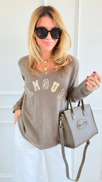 Amour Feline Italian Sweater-140 Sweaters-CRIS S.R.L.-Coastal Bloom Boutique, find the trendiest versions of the popular styles and looks Located in Indialantic, FL
