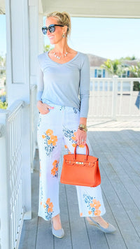 Apricot Garden Party Stripe Pant