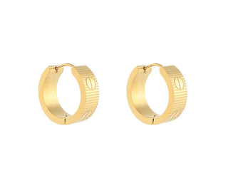 Engraved Texture Nail Huggie Earrings