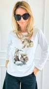 Around Town Italian Long Sleeve T-Shirt-110 Long Sleeve Tops-Mitica & Co-Coastal Bloom Boutique, find the trendiest versions of the popular styles and looks Located in Indialantic, FL