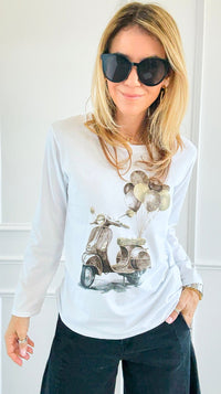 Around Town Italian Long Sleeve T-Shirt-110 Long Sleeve Tops-Mitica & Co-Coastal Bloom Boutique, find the trendiest versions of the popular styles and looks Located in Indialantic, FL