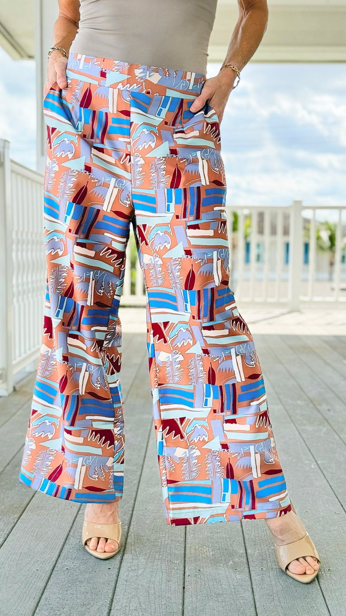 Artful Escape Pleated Palazzo Pants