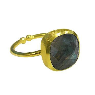 Asha - Lustrous Horizon Open Ring - Labradorite - BETTY-230 Jewelry-BETTY CARRE-Coastal Bloom Boutique, find the trendiest versions of the popular styles and looks Located in Indialantic, FL