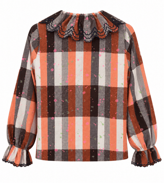 Autumn Mosaic Embroidered Collar Blouse