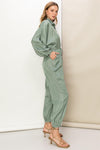 Ready to Go Drawstring Jumpsuit - Olive-200 dresses/jumpsuits/rompers-HYFVE-Coastal Bloom Boutique, find the trendiest versions of the popular styles and looks Located in Indialantic, FL