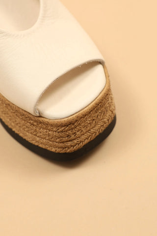 Agnesa Leather Espadrille Sandal - White