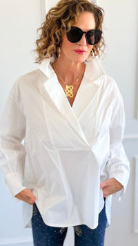 Bacall Italian Long Sleeve Top- Off White-110 Long Sleeve Tops-TATTOO Z-Coastal Bloom Boutique, find the trendiest versions of the popular styles and looks Located in Indialantic, FL