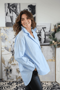 Bacall Italian Long Sleeve Top- Sky Blue-110 Long Sleeve Tops-TATTOO Z-Coastal Bloom Boutique, find the trendiest versions of the popular styles and looks Located in Indialantic, FL