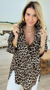 Bacall Leopard Italian Long Sleeve Top-110 Long Sleeve Tops-TATTOO Z-Coastal Bloom Boutique, find the trendiest versions of the popular styles and looks Located in Indialantic, FL