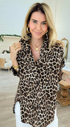 Bacall Leopard Italian Long Sleeve Top-110 Long Sleeve Tops-TATTOO Z-Coastal Bloom Boutique, find the trendiest versions of the popular styles and looks Located in Indialantic, FL