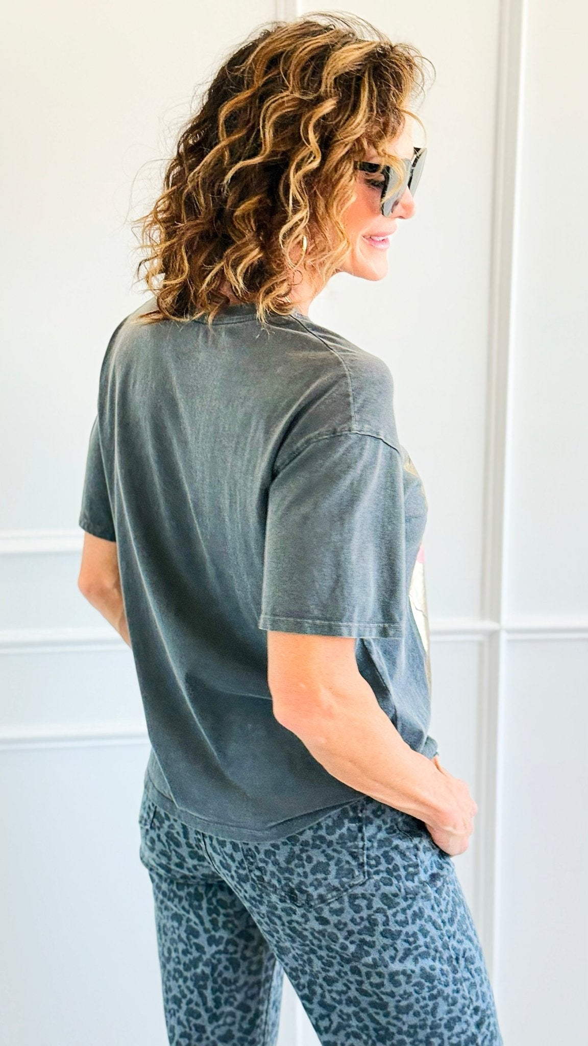 Barcelona Bloom Italian Graphic Tee-110 Short Sleeve Tops-FIRSTAGE-Coastal Bloom Boutique, find the trendiest versions of the popular styles and looks Located in Indialantic, FL