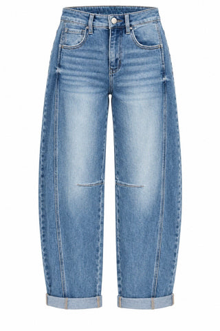 Barrel Leg Denim Pants