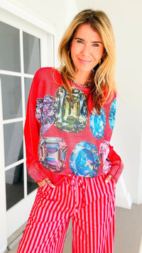 Be Jeweled St Tropez Italian Knit Sweater