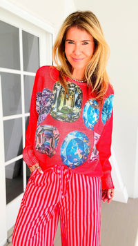 Be Jeweled St Tropez Italian Knit Sweater