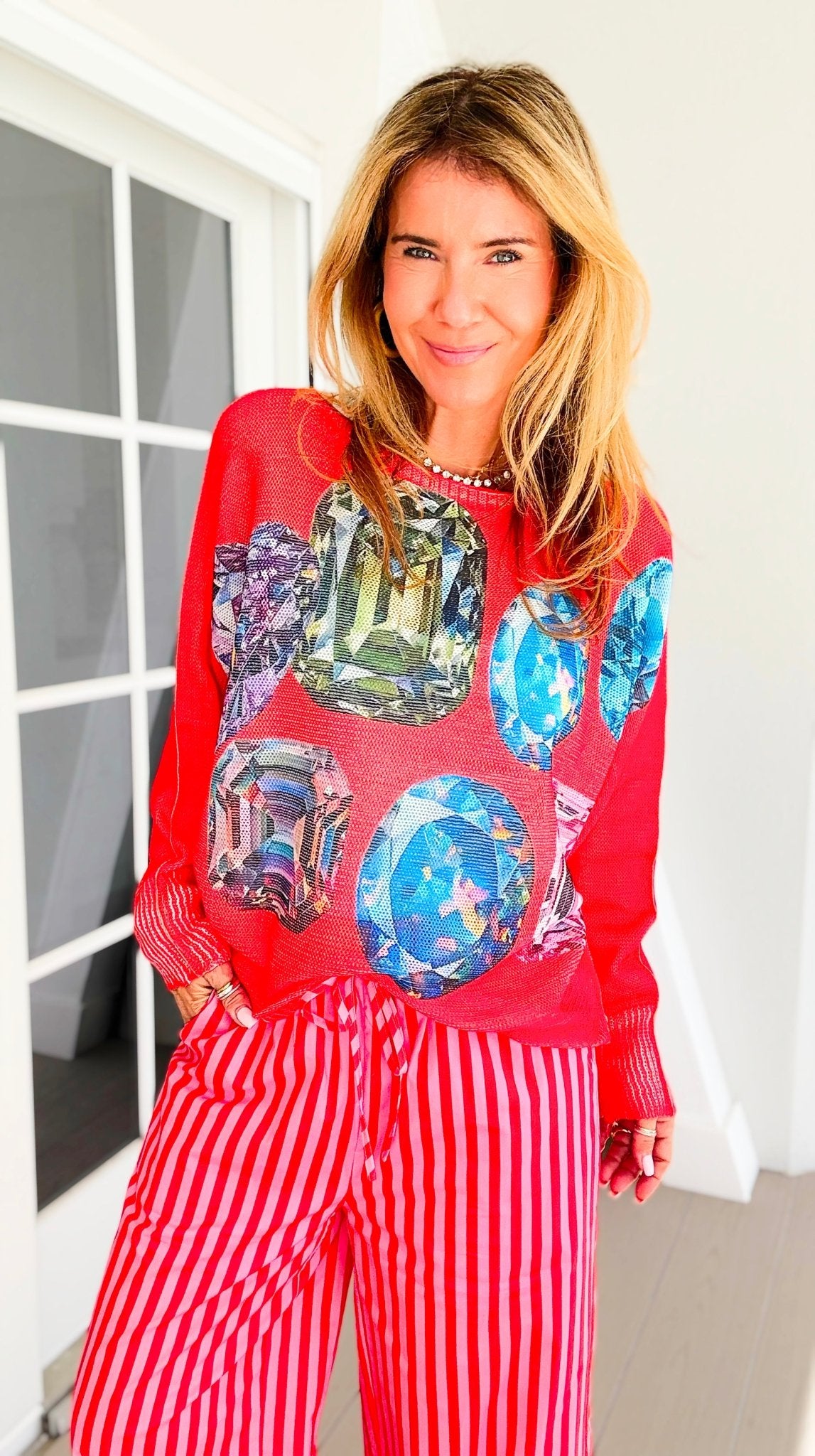 Be Jeweled St Tropez Italian Knit Sweater