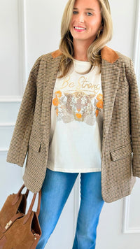 Be Strong Italian Graphic Tee-110 Short Sleeve Tops-FIRSTAGE-Coastal Bloom Boutique, find the trendiest versions of the popular styles and looks Located in Indialantic, FL