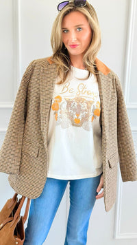 Be Strong Italian Graphic Tee-110 Short Sleeve Tops-FIRSTAGE-Coastal Bloom Boutique, find the trendiest versions of the popular styles and looks Located in Indialantic, FL