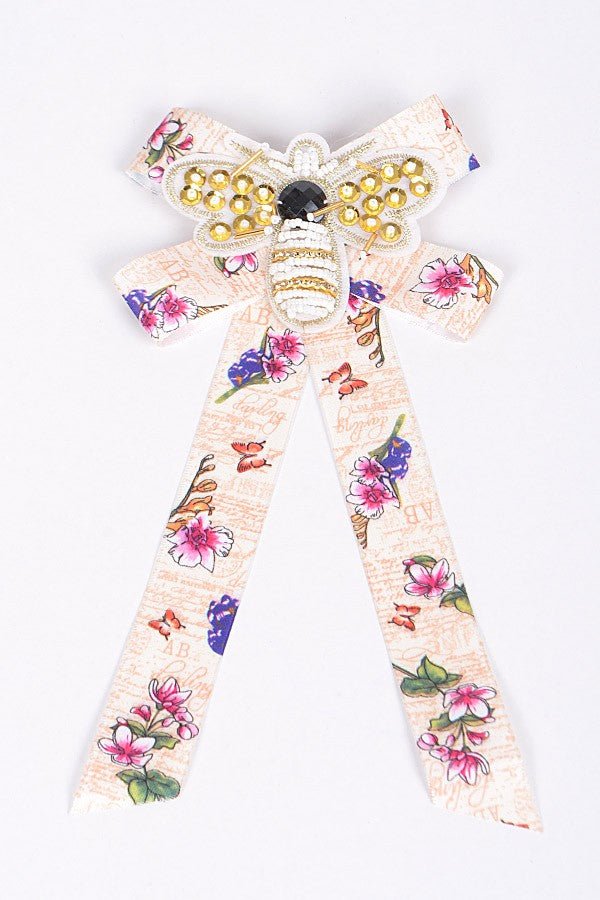 Bee Mine Floral Bow Tie - Ivory-260 Other Accessories-H&D-Coastal Bloom Boutique, find the trendiest versions of the popular styles and looks Located in Indialantic, FL