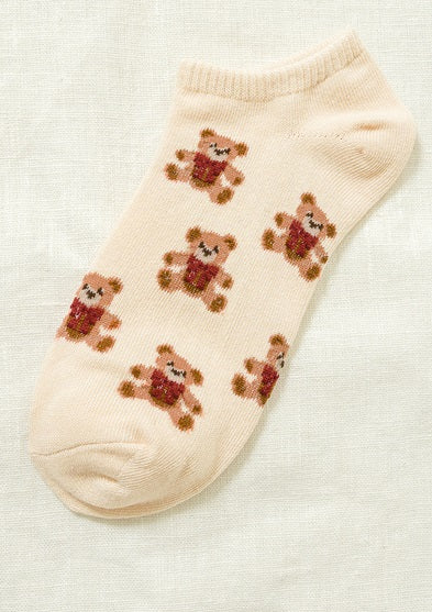 Cute Bear Ankle Socks -Beige-260 Other Accessories-Zenana-Coastal Bloom Boutique, find the trendiest versions of the popular styles and looks Located in Indialantic, FL