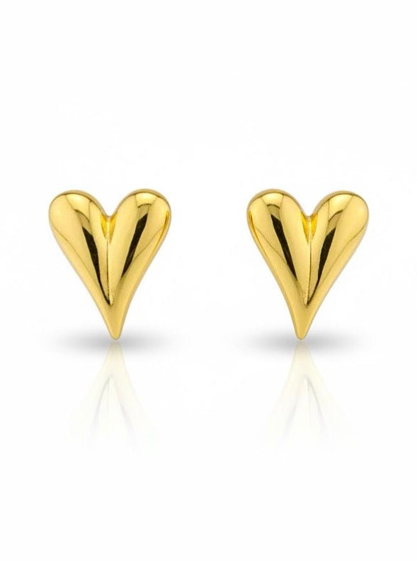Big Heart Tear Stud Earrings-230 Jewelry-TREASURE JEWELS-Coastal Bloom Boutique, find the trendiest versions of the popular styles and looks Located in Indialantic, FL