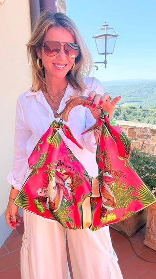 Birds of Paradise Italian Bag - Parrot Rose