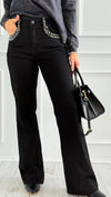 Black Bedazzled Denim Pants-100 Pants-SASU UNICORN-Coastal Bloom Boutique, find the trendiest versions of the popular styles and looks Located in Indialantic, FL
