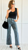 Black Leopard Wide Leg Denim Pants-100 Pants-SASU UNICORN-Coastal Bloom Boutique, find the trendiest versions of the popular styles and looks Located in Indialantic, FL
