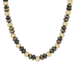 Bead Drift Collar Magnetic Necklace - Black/Gold